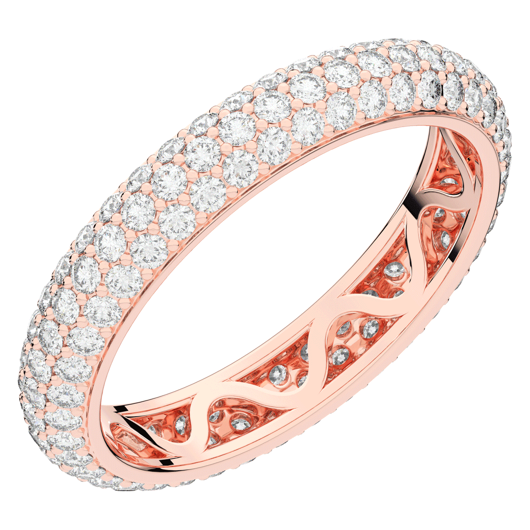 1.20CT.TW ROUND LAB DIAMOND 3 ROW ETERNITY WEDDING BAND - Nazarelle