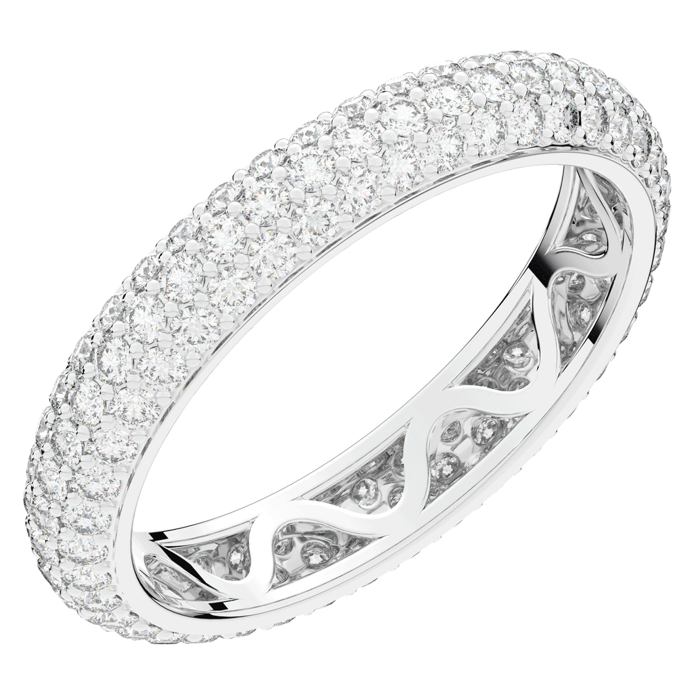 1.20CT.TW ROUND LAB DIAMOND 3 ROW ETERNITY WEDDING BAND - Nazarelle