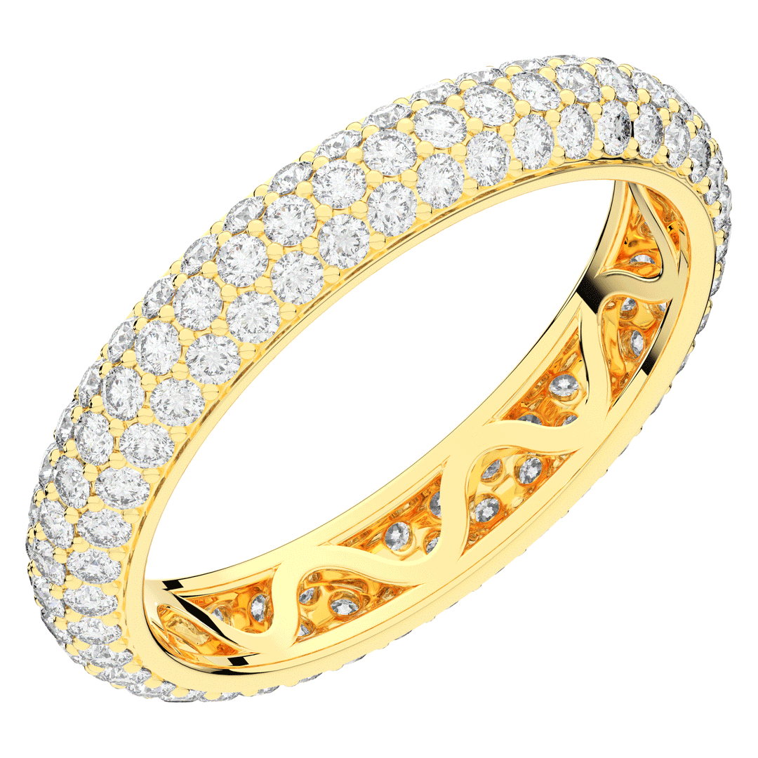 1.20CT.TW ROUND LAB DIAMOND 3 ROW ETERNITY WEDDING BAND - Nazarelle
