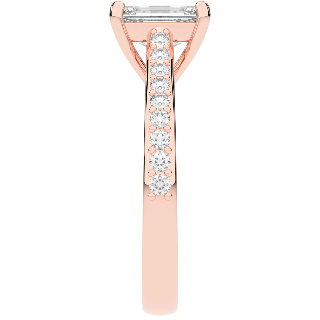 1.25CT.TW EMERALD CUT LAB DIAMOND SOLITAIRE ENGAGEMENT RING - Nazarelle