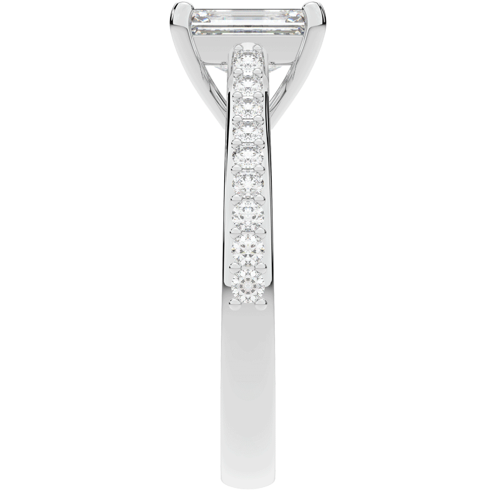 1.25CT.TW EMERALD CUT LAB DIAMOND SOLITAIRE ENGAGEMENT RING - Nazarelle