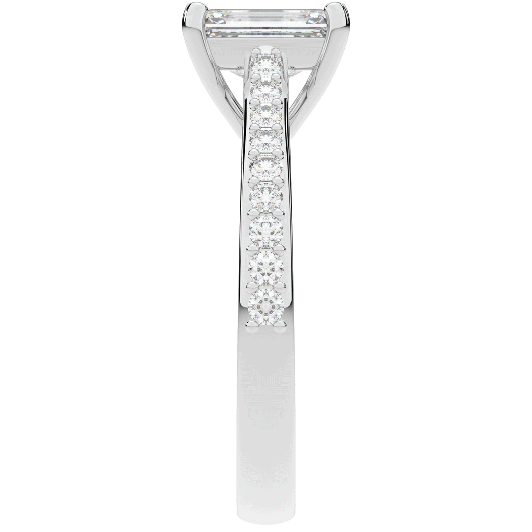 1.25CT.TW EMERALD CUT LAB DIAMOND SOLITAIRE ENGAGEMENT RING - Nazarelle
