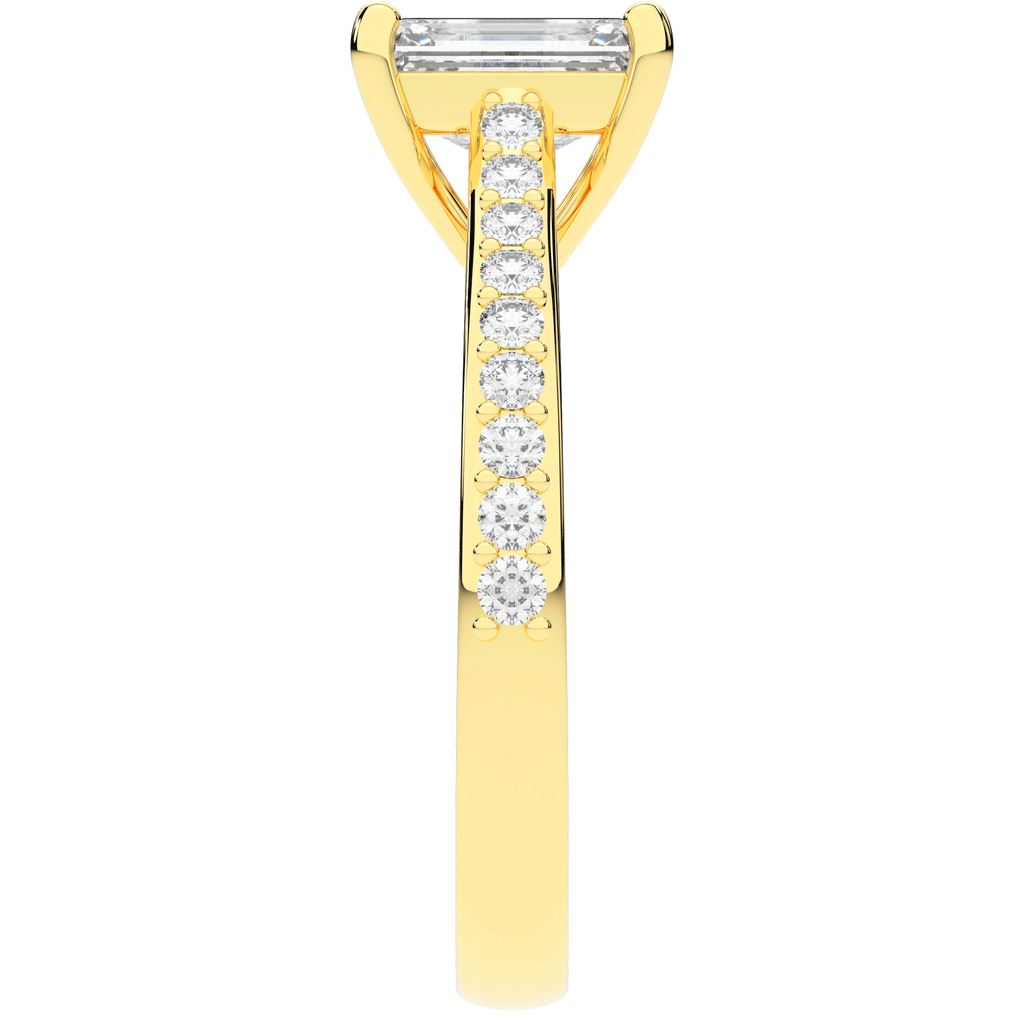 1.25CT.TW EMERALD CUT LAB DIAMOND SOLITAIRE ENGAGEMENT RING - Nazarelle