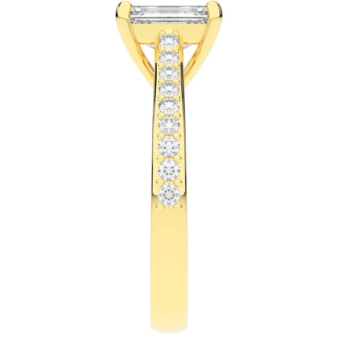 1.25CT.TW EMERALD CUT LAB DIAMOND SOLITAIRE ENGAGEMENT RING - Nazarelle
