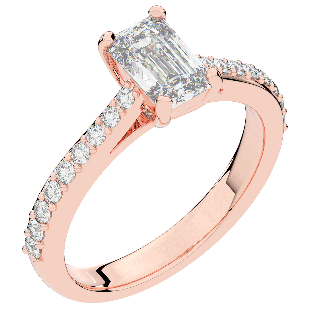 1.25CT.TW EMERALD CUT LAB DIAMOND SOLITAIRE ENGAGEMENT RING - Nazarelle