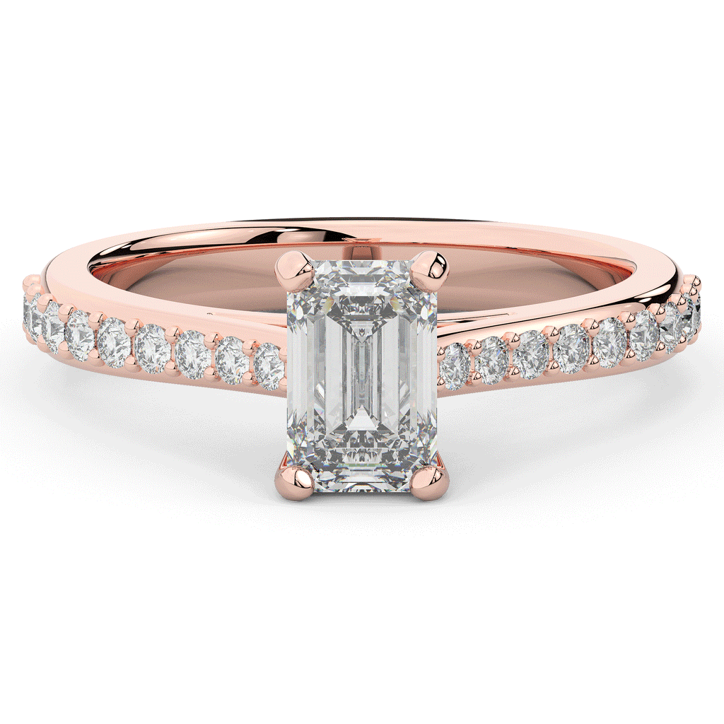 1.25CT.TW EMERALD CUT LAB DIAMOND SOLITAIRE ENGAGEMENT RING - Nazarelle