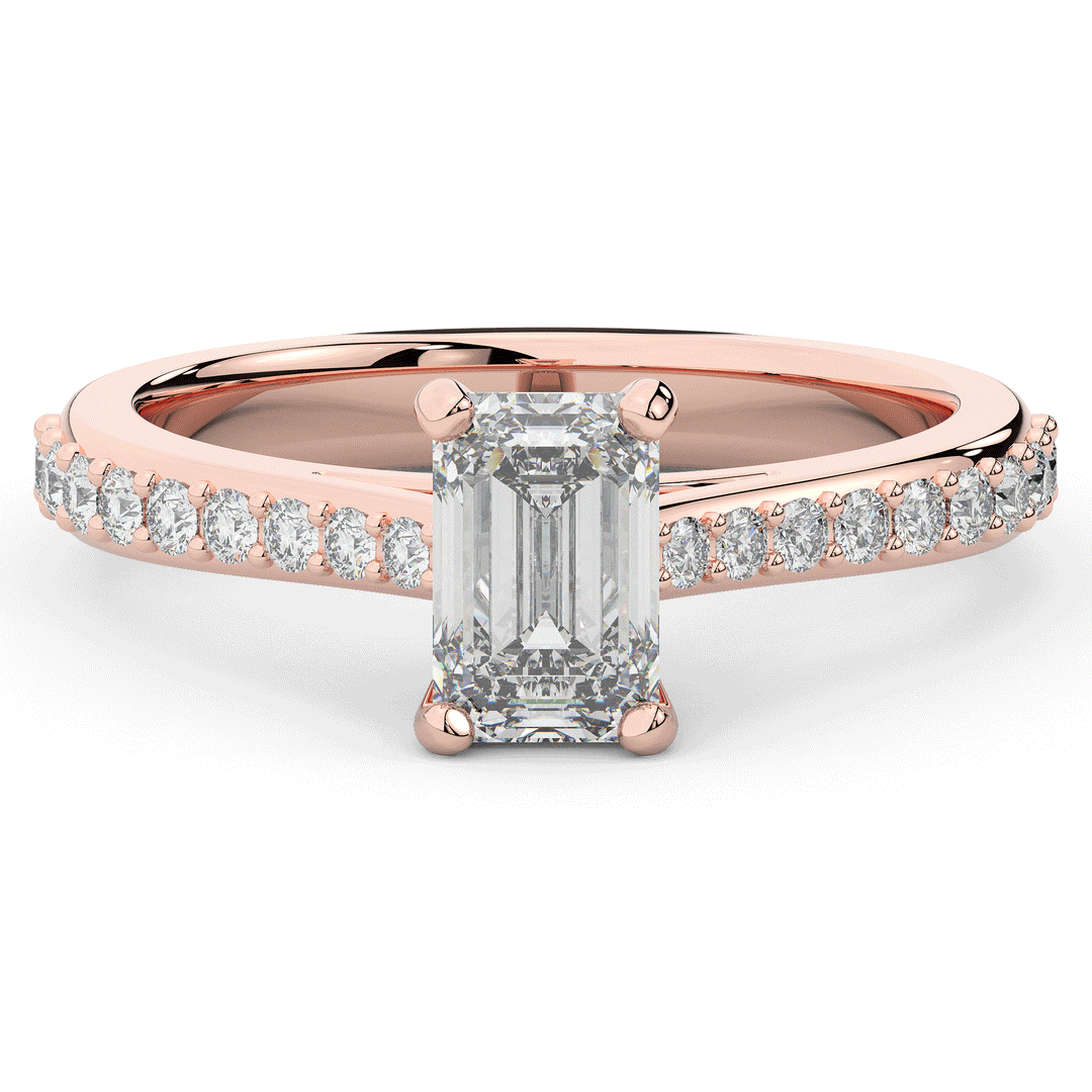 1.25CT.TW EMERALD CUT LAB DIAMOND SOLITAIRE ENGAGEMENT RING - Nazarelle