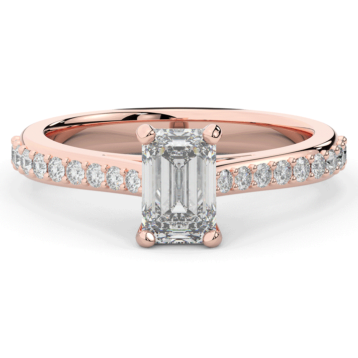 1.25CT.TW EMERALD CUT LAB DIAMOND SOLITAIRE ENGAGEMENT RING - Nazarelle