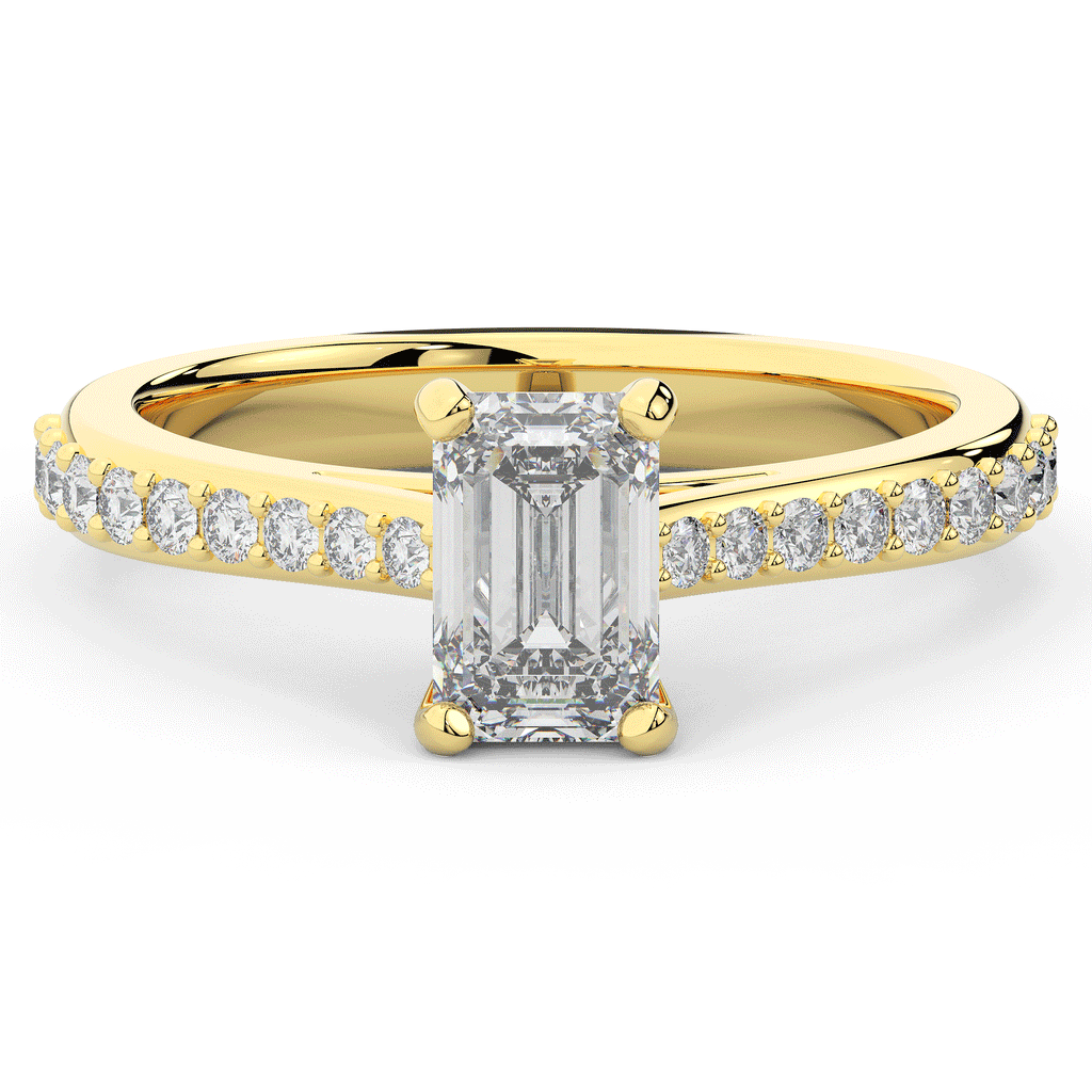 1.25CT.TW EMERALD CUT LAB DIAMOND SOLITAIRE ENGAGEMENT RING - Nazarelle