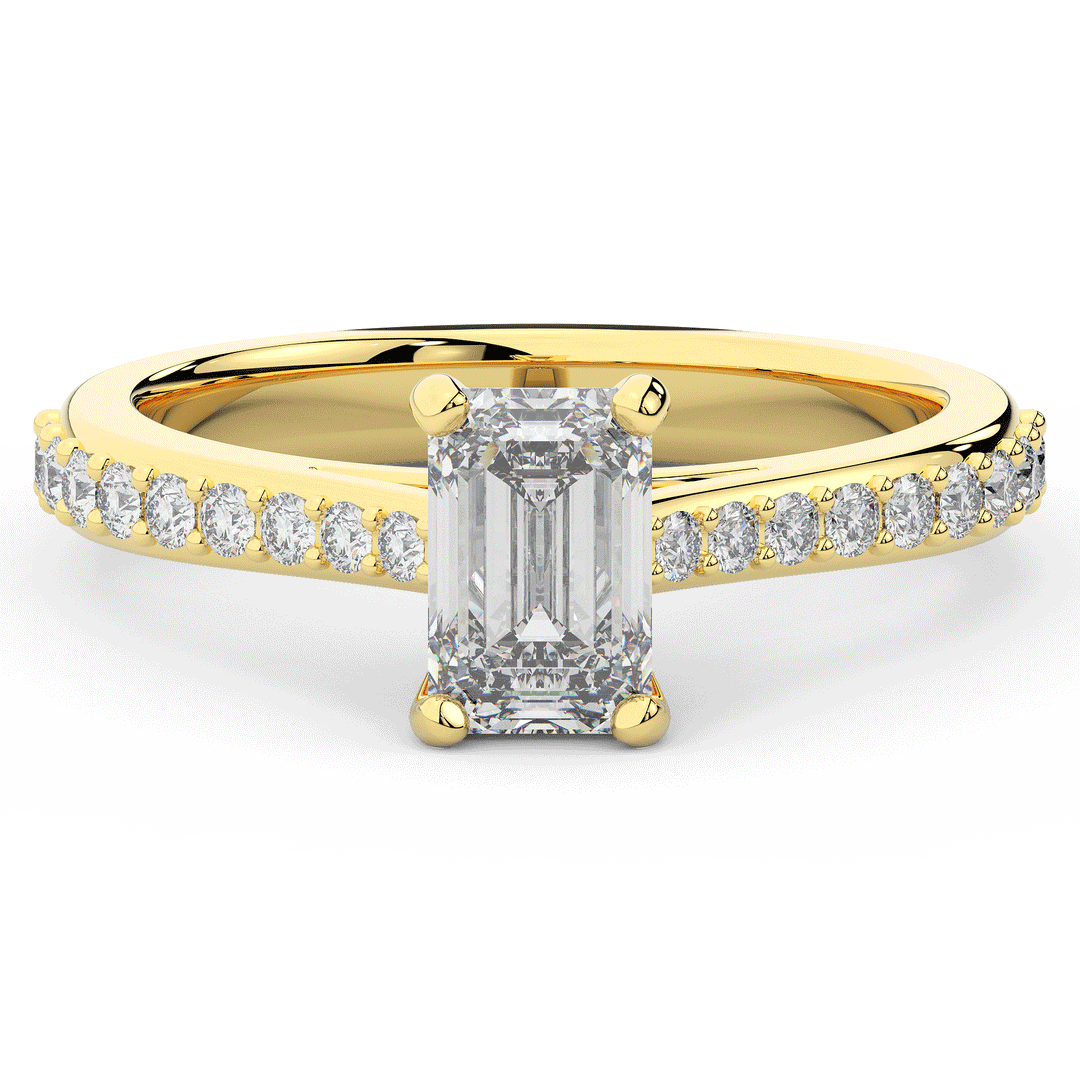 1.25CT.TW EMERALD CUT LAB DIAMOND SOLITAIRE ENGAGEMENT RING - Nazarelle