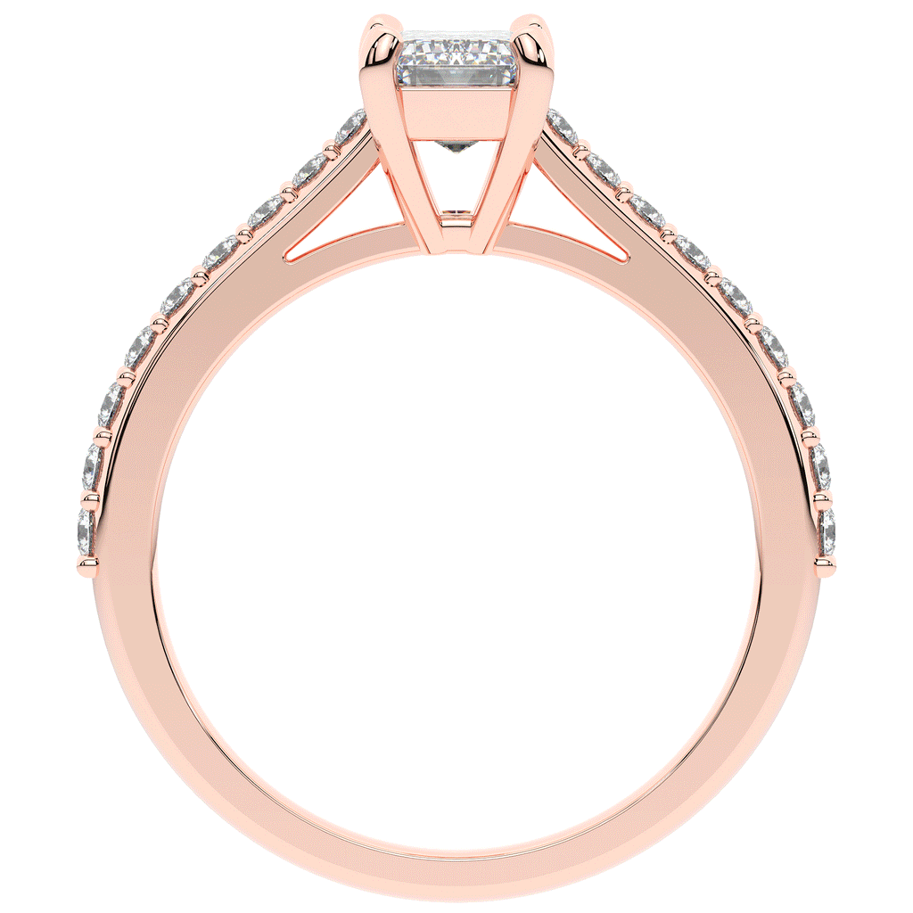 1.25CT.TW EMERALD CUT LAB DIAMOND SOLITAIRE ENGAGEMENT RING - Nazarelle