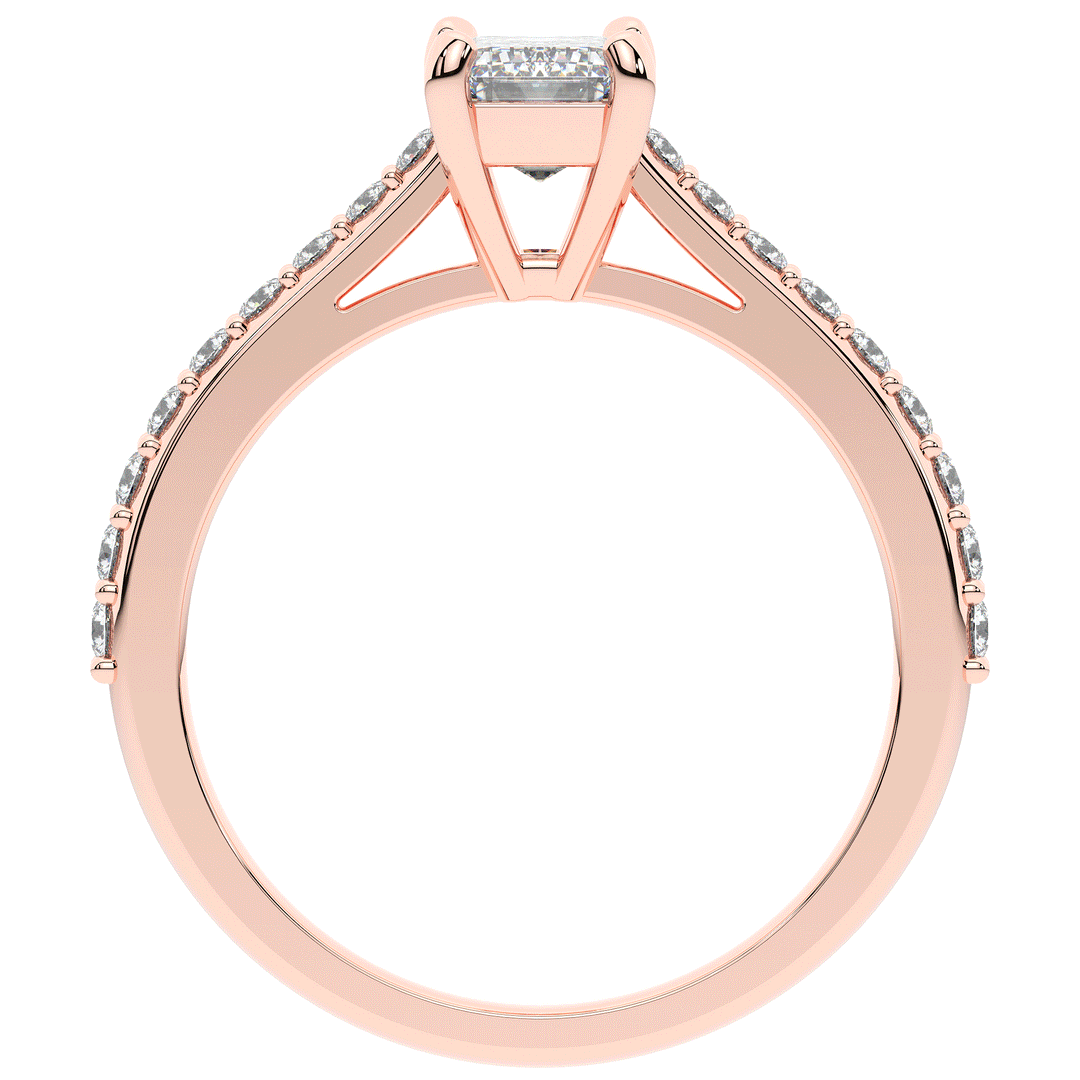 1.25CT.TW EMERALD CUT LAB DIAMOND SOLITAIRE ENGAGEMENT RING - Nazarelle