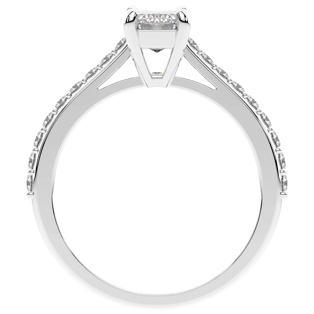 1.25CT.TW EMERALD CUT LAB DIAMOND SOLITAIRE ENGAGEMENT RING - Nazarelle