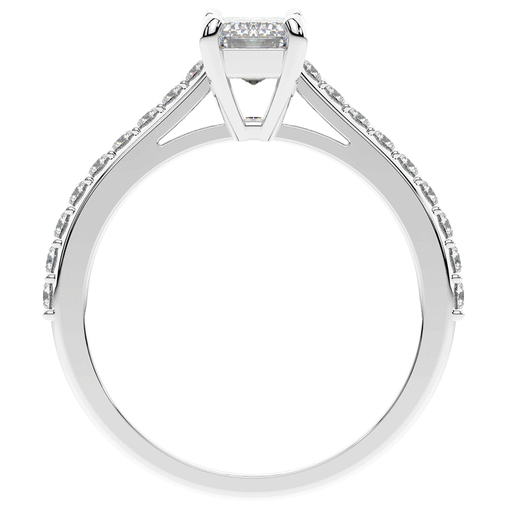1.25CT.TW EMERALD CUT LAB DIAMOND SOLITAIRE ENGAGEMENT RING - Nazarelle