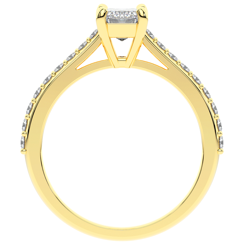 1.25CT.TW EMERALD CUT LAB DIAMOND SOLITAIRE ENGAGEMENT RING - Nazarelle
