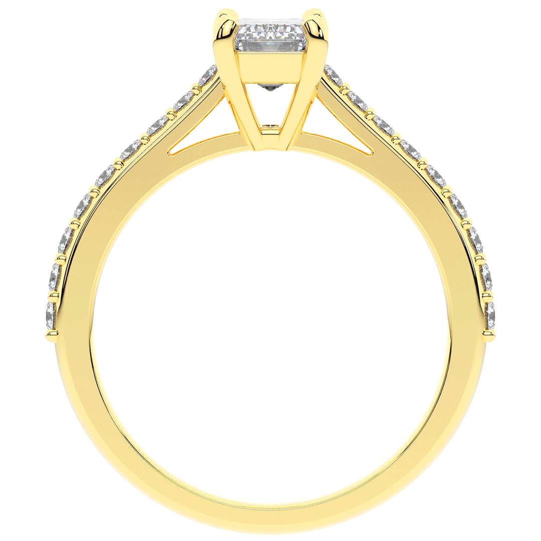 1.25CT.TW EMERALD CUT LAB DIAMOND SOLITAIRE ENGAGEMENT RING - Nazarelle