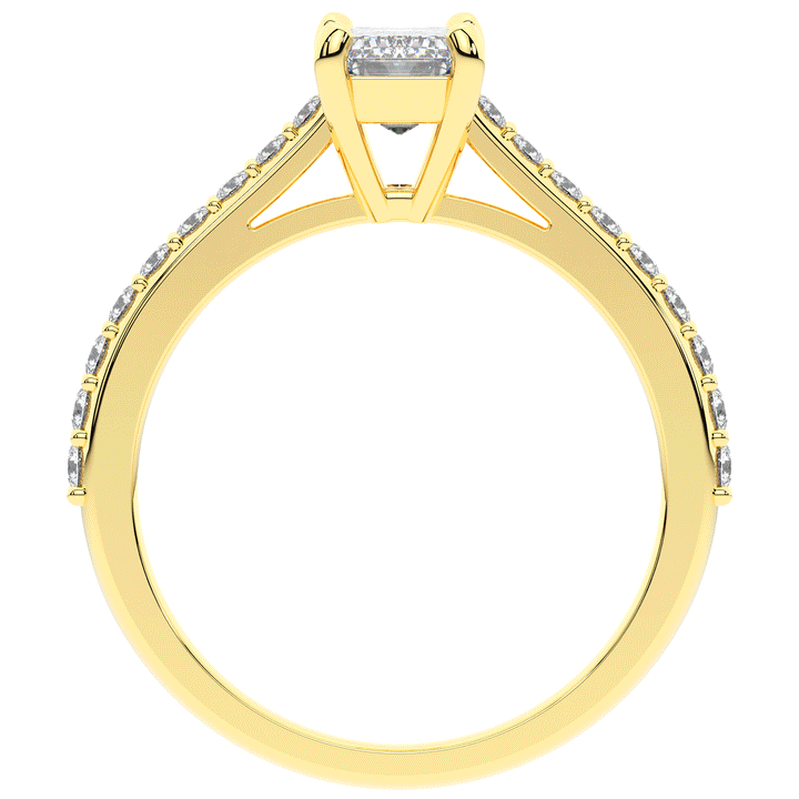 1.25CT.TW EMERALD CUT LAB DIAMOND SOLITAIRE ENGAGEMENT RING - Nazarelle
