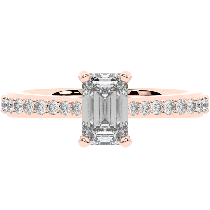 1.25CT.TW EMERALD CUT LAB DIAMOND SOLITAIRE ENGAGEMENT RING - Nazarelle
