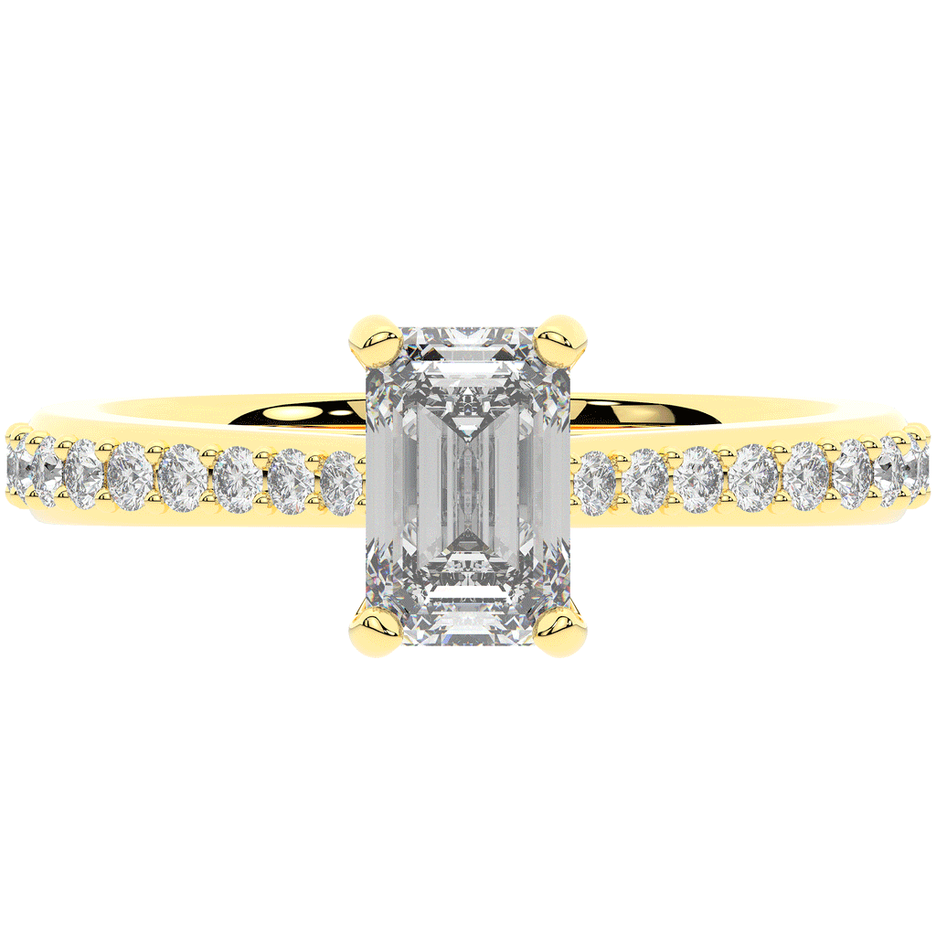 1.25CT.TW EMERALD CUT LAB DIAMOND SOLITAIRE ENGAGEMENT RING - Nazarelle