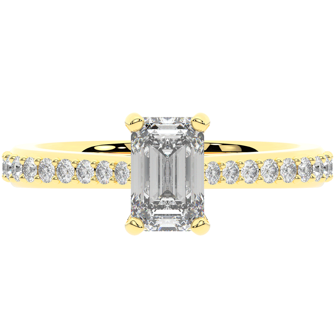 1.25CT.TW EMERALD CUT LAB DIAMOND SOLITAIRE ENGAGEMENT RING - Nazarelle