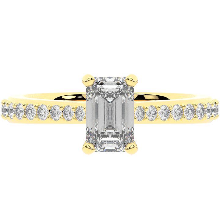 1.25CT.TW EMERALD CUT LAB DIAMOND SOLITAIRE ENGAGEMENT RING - Nazarelle