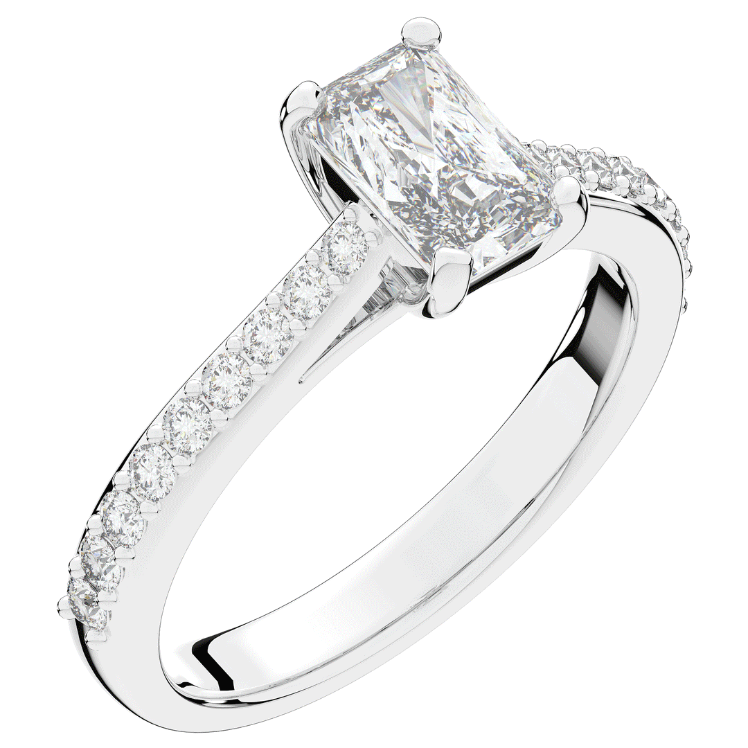 1.25CT.TW RADIANT LAB DIAMOND SOLITAIRE ENGAGEMENT RING - Nazarelle