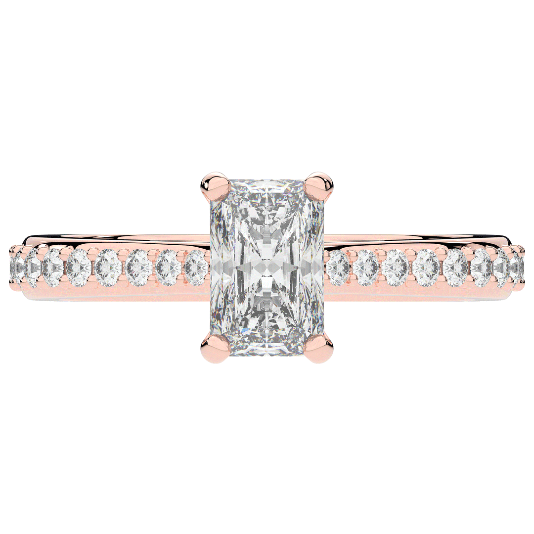 1.25CT.TW RADIANT LAB DIAMOND SOLITAIRE ENGAGEMENT RING - Nazarelle