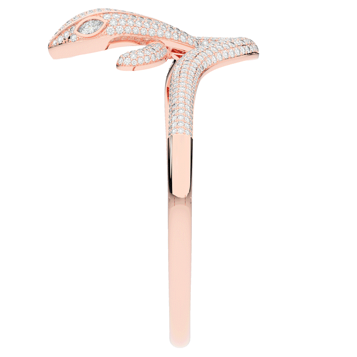 4.90CT.TW ROUND AND PEAR LAB DIAMOND SNAKE BANGLE - Nazarelle