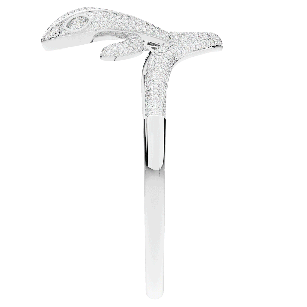 4.90CT.TW ROUND AND PEAR LAB DIAMOND SNAKE BANGLE - Nazarelle
