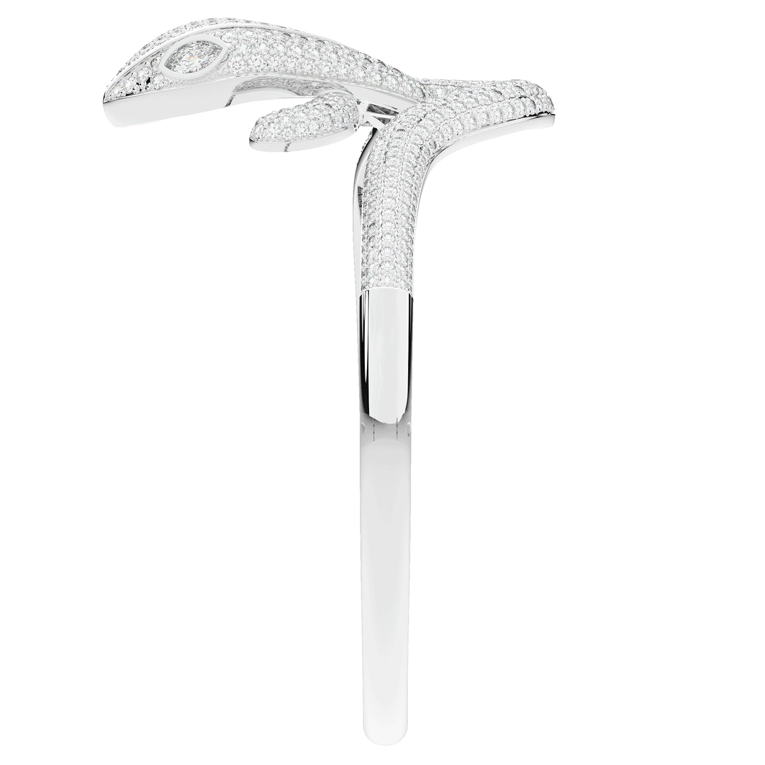 4.90CT.TW ROUND AND PEAR LAB DIAMOND SNAKE BANGLE - Nazarelle