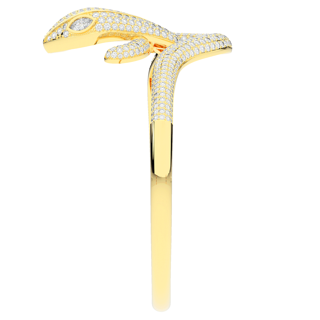 4.90CT.TW ROUND AND PEAR LAB DIAMOND SNAKE BANGLE - Nazarelle