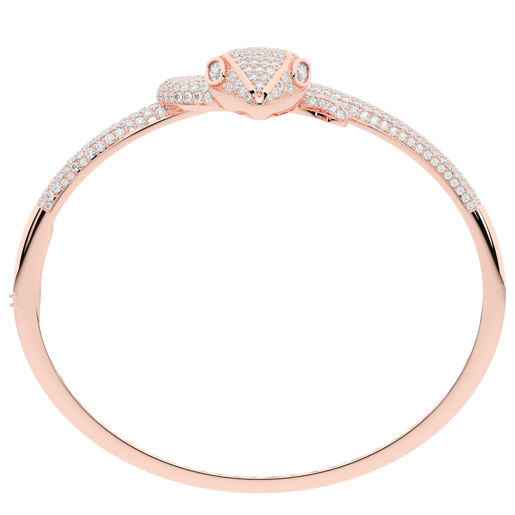 4.90CT.TW ROUND AND PEAR LAB DIAMOND SNAKE BANGLE - Nazarelle