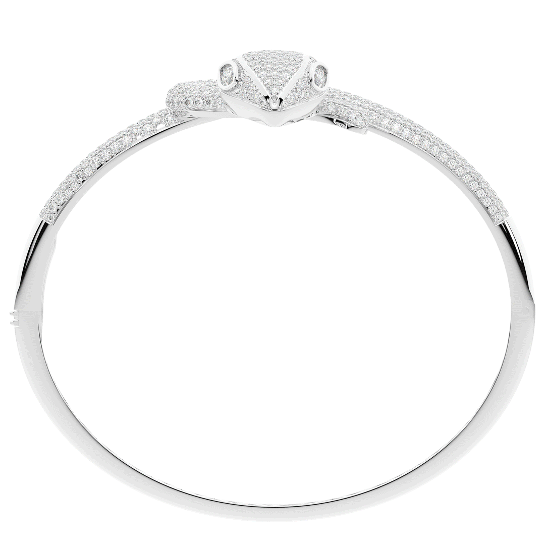 4.90CT.TW ROUND AND PEAR LAB DIAMOND SNAKE BANGLE - Nazarelle