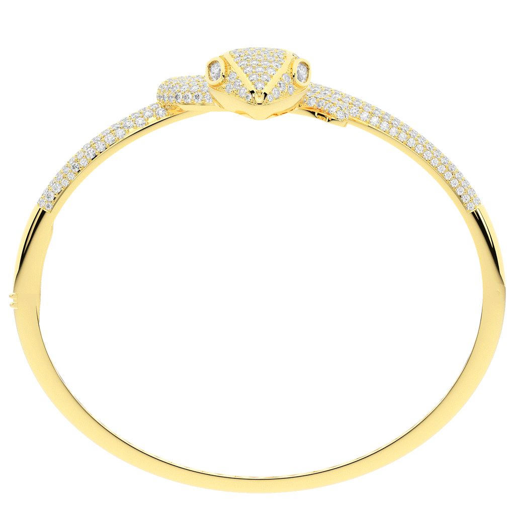 4.90CT.TW ROUND AND PEAR LAB DIAMOND SNAKE BANGLE - Nazarelle