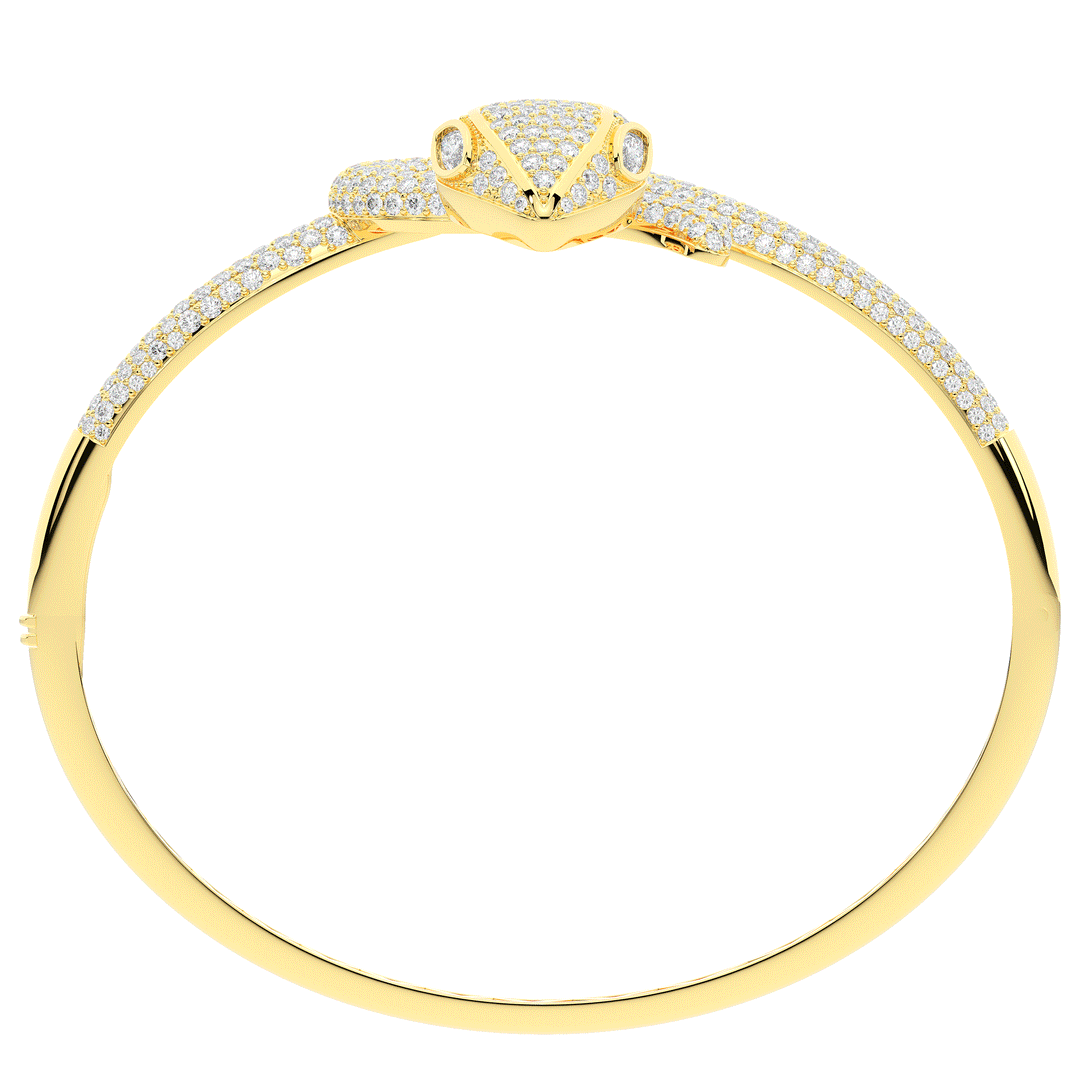 4.90CT.TW ROUND AND PEAR LAB DIAMOND SNAKE BANGLE - Nazarelle