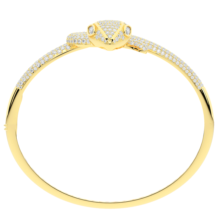 4.90CT.TW ROUND AND PEAR LAB DIAMOND SNAKE BANGLE - Nazarelle