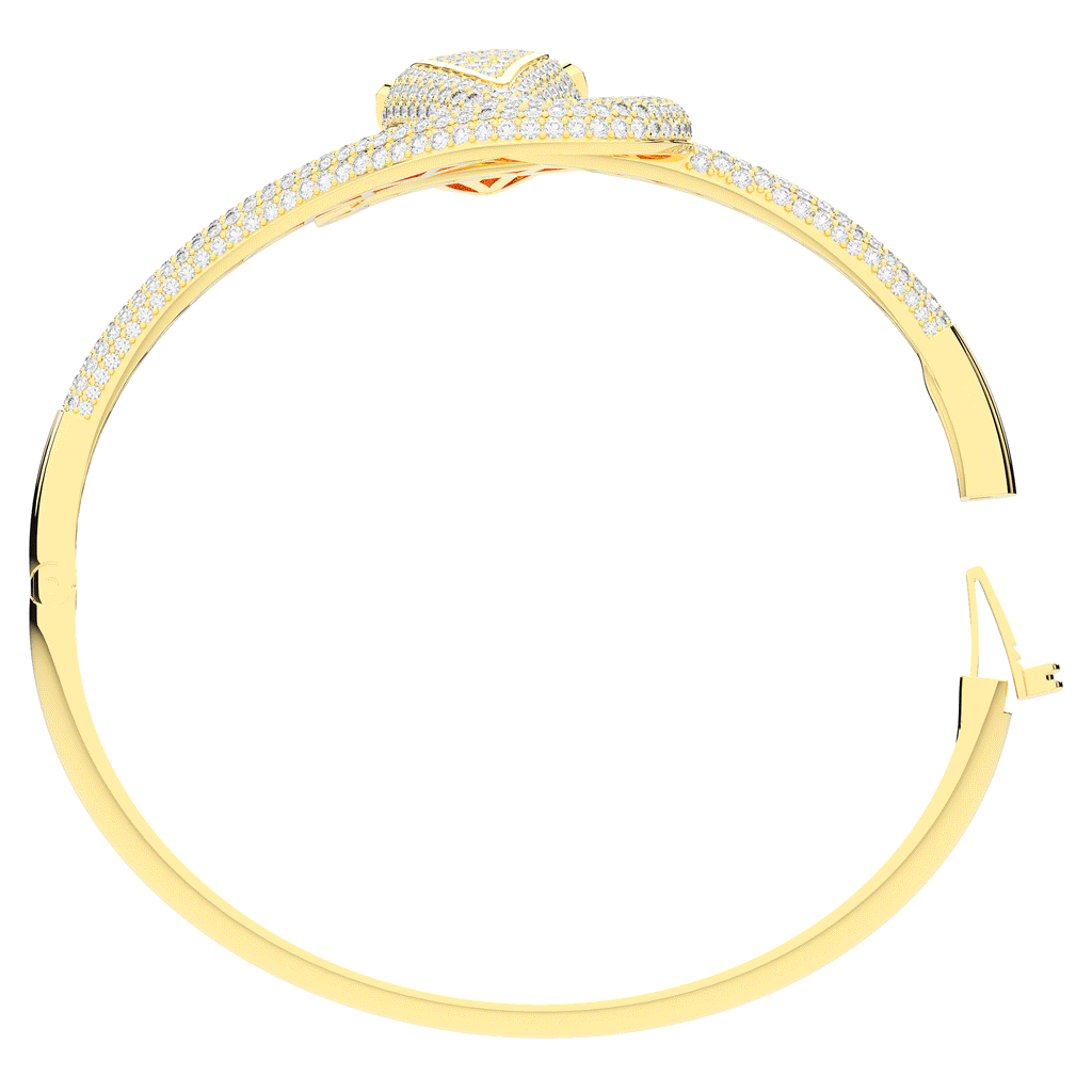 4.90CT.TW ROUND AND PEAR LAB DIAMOND SNAKE BANGLE - Nazarelle