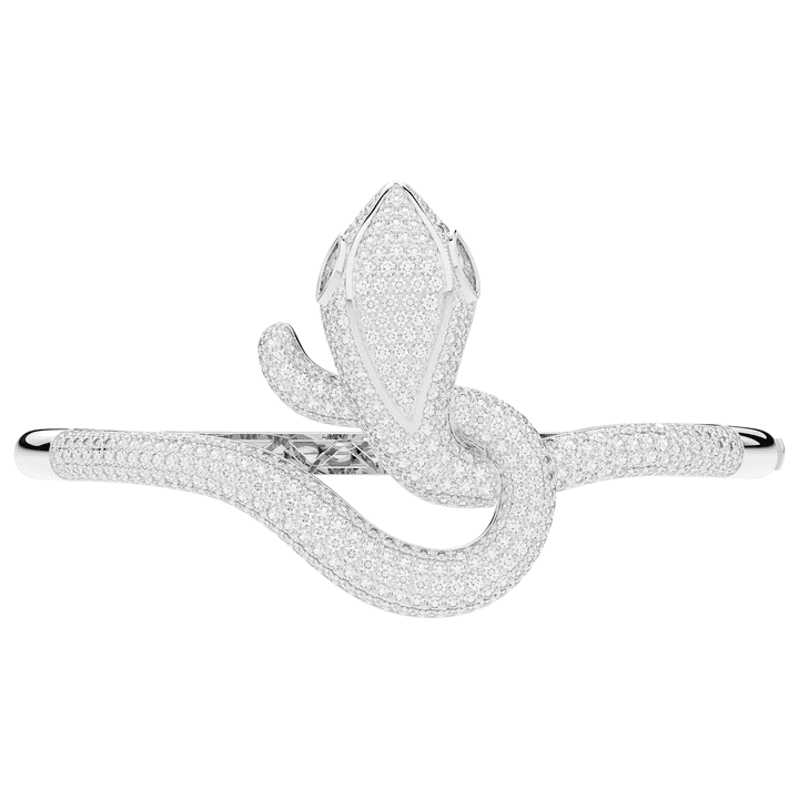 4.90CT.TW ROUND AND PEAR LAB DIAMOND SNAKE BANGLE - Nazarelle
