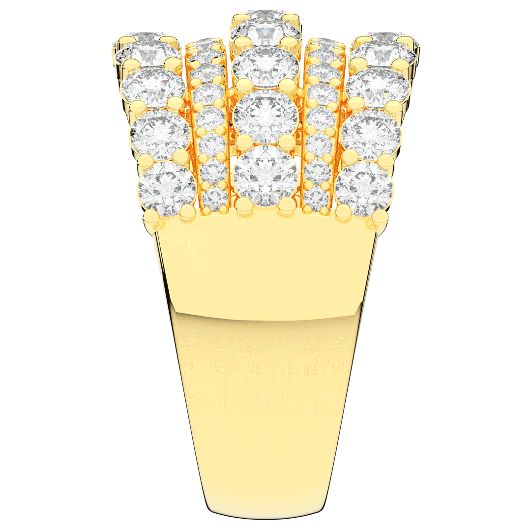 3.10CT.TW FIVE ROW ROUND LAB DIAMOND WEDDING BAND - Nazarelle