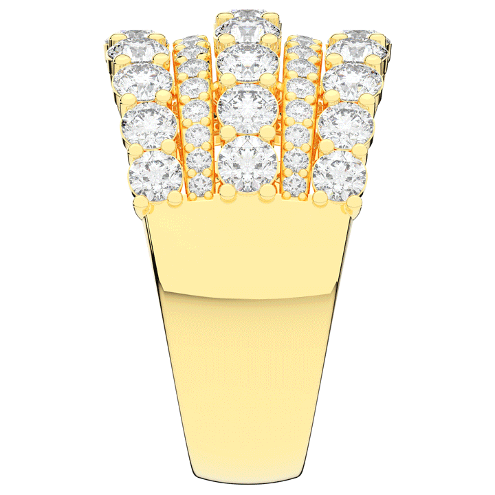 3.10CT.TW FIVE ROW ROUND LAB DIAMOND WEDDING BAND - Nazarelle