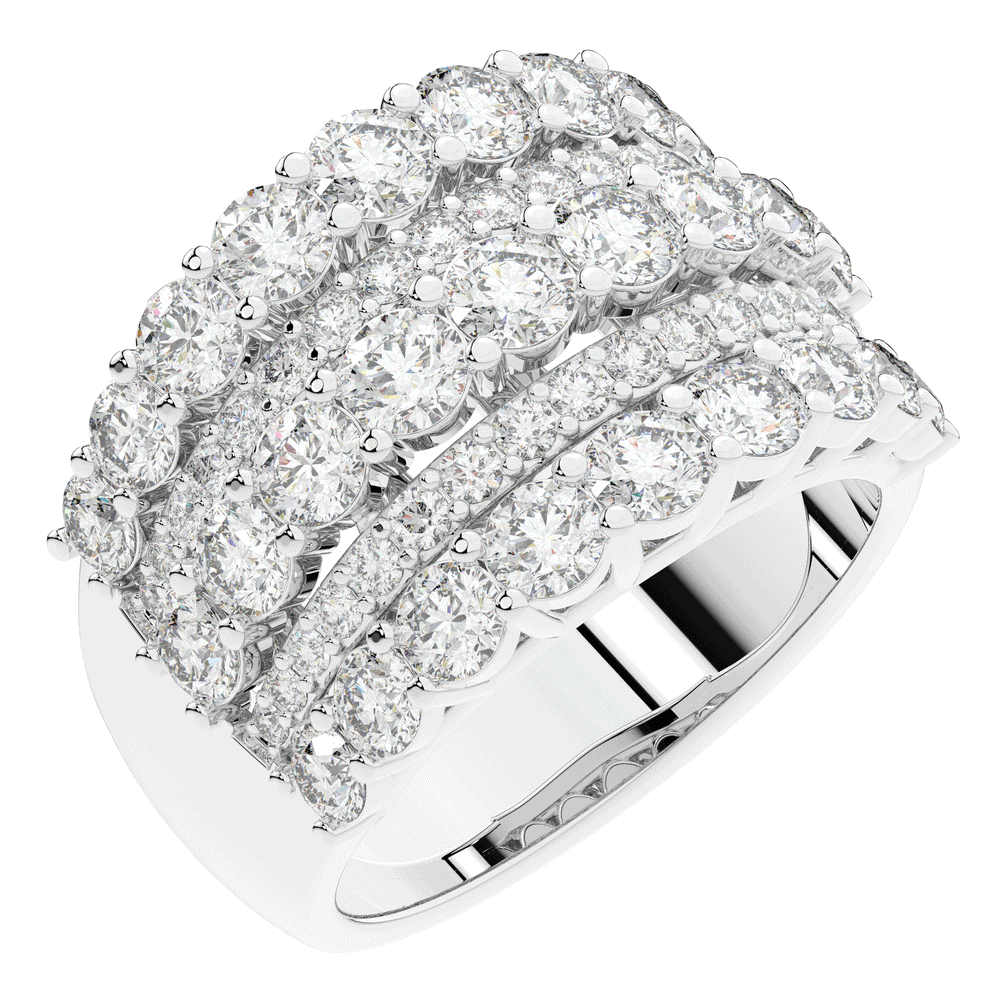 3.10CT.TW FIVE ROW ROUND LAB DIAMOND WEDDING BAND - Nazarelle