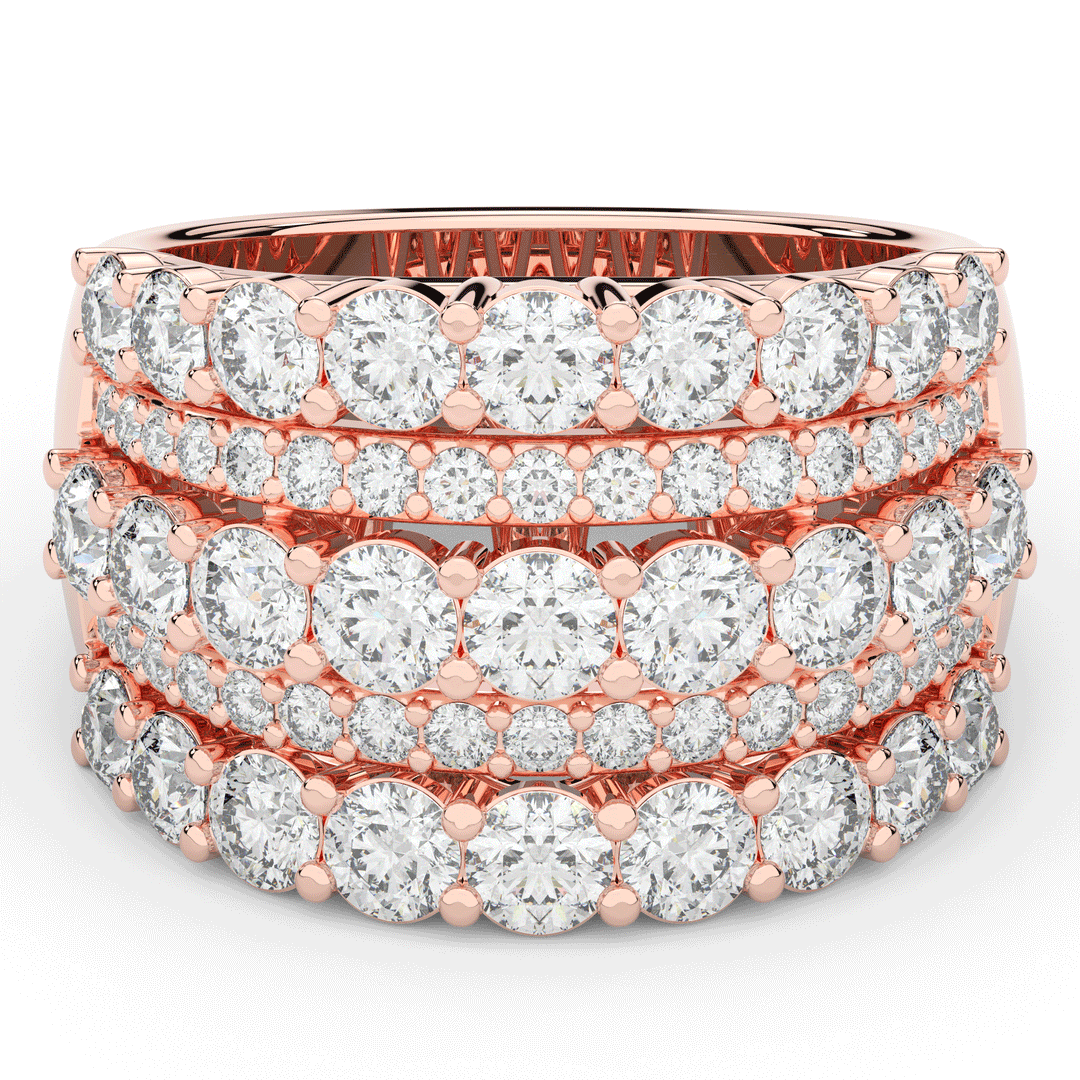 3.10CT.TW FIVE ROW ROUND LAB DIAMOND WEDDING BAND - Nazarelle