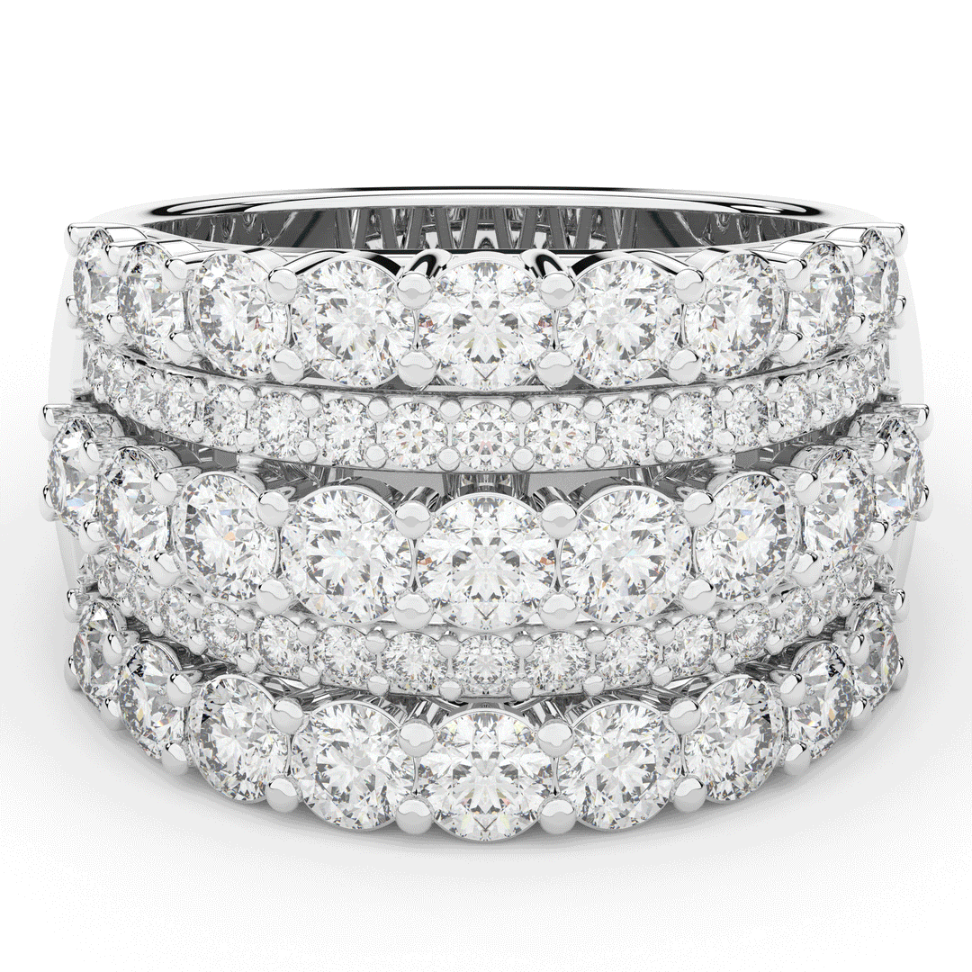 3.10CT.TW FIVE ROW ROUND LAB DIAMOND WEDDING BAND - Nazarelle