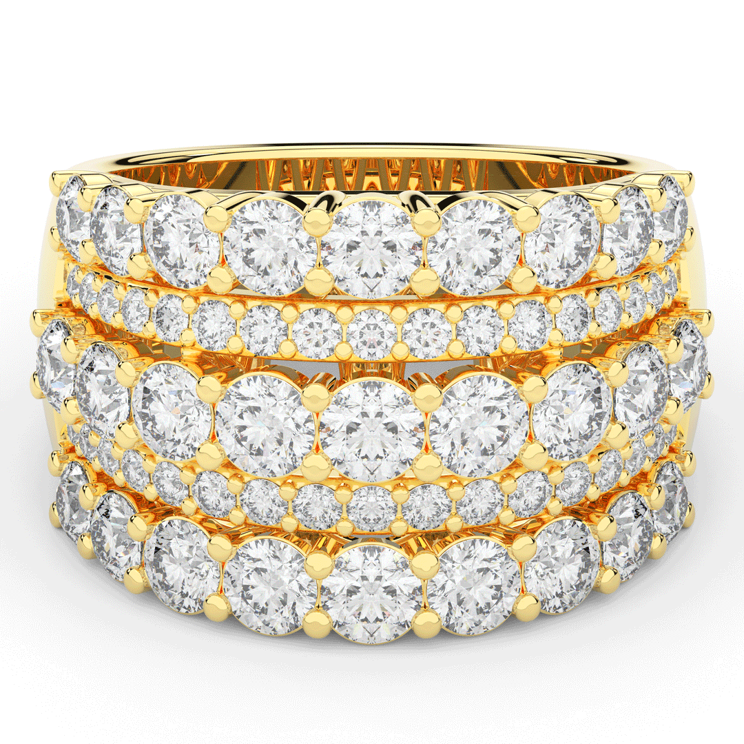3.10CT.TW FIVE ROW ROUND LAB DIAMOND WEDDING BAND - Nazarelle