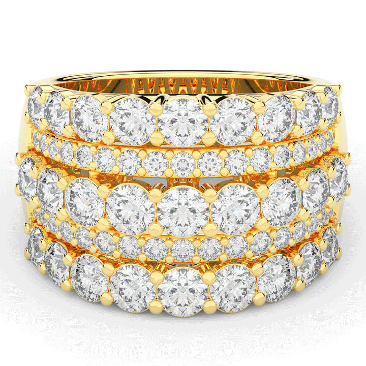 3.10CT.TW FIVE ROW ROUND LAB DIAMOND WEDDING BAND - Nazarelle