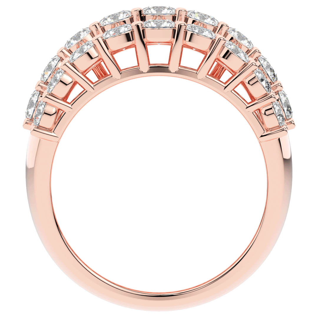 3.10CT.TW FIVE ROW ROUND LAB DIAMOND WEDDING BAND - Nazarelle