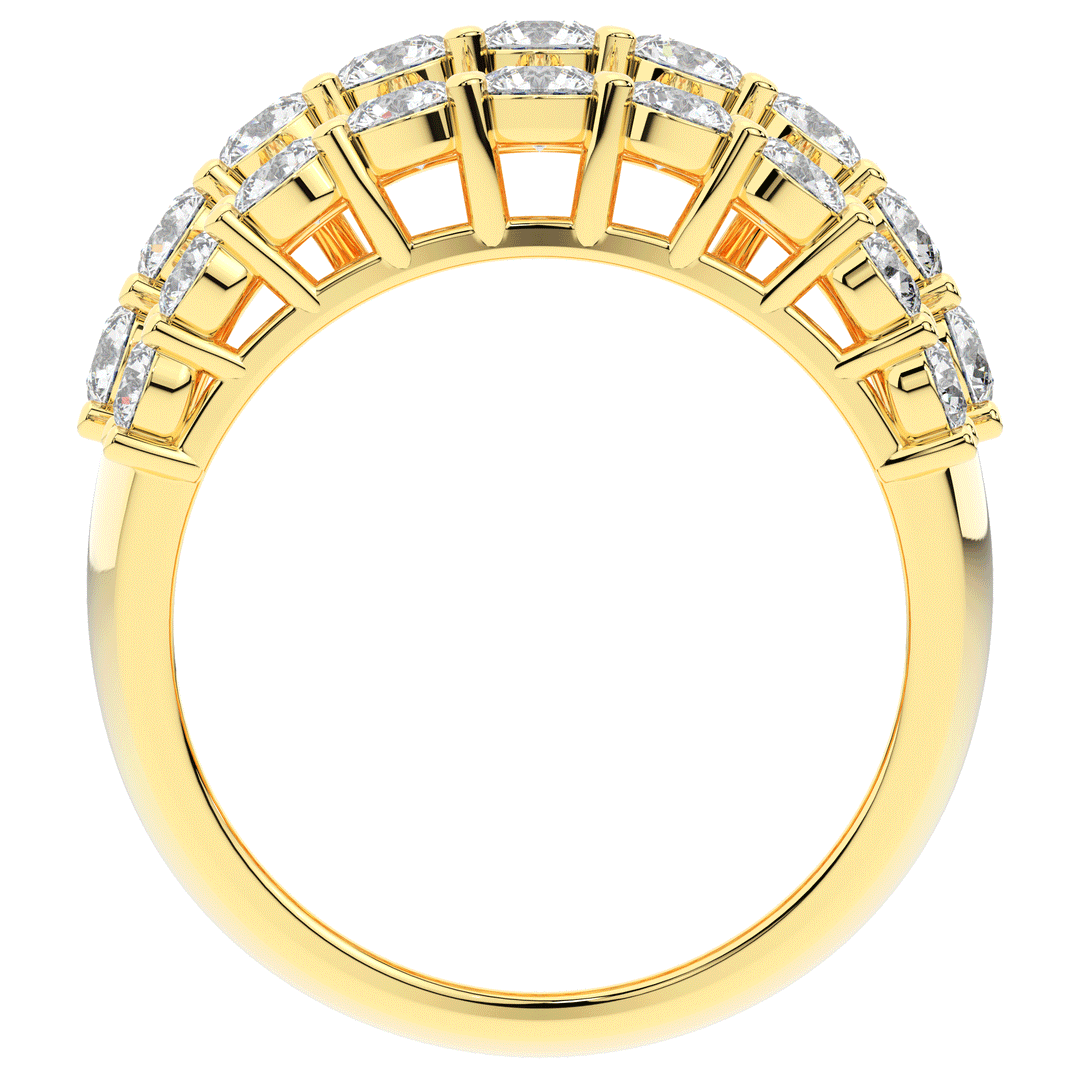 3.10CT.TW FIVE ROW ROUND LAB DIAMOND WEDDING BAND - Nazarelle
