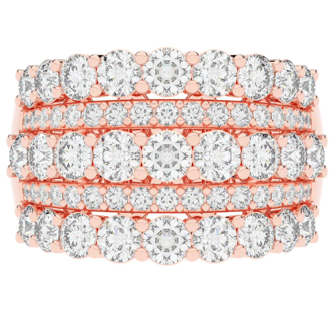 3.10CT.TW FIVE ROW ROUND LAB DIAMOND WEDDING BAND - Nazarelle