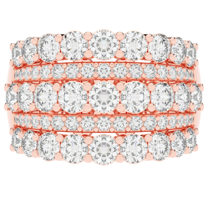 3.10CT.TW FIVE ROW ROUND LAB DIAMOND WEDDING BAND - Nazarelle
