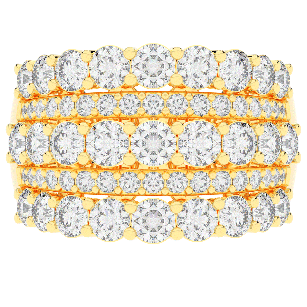 3.10CT.TW FIVE ROW ROUND LAB DIAMOND WEDDING BAND - Nazarelle